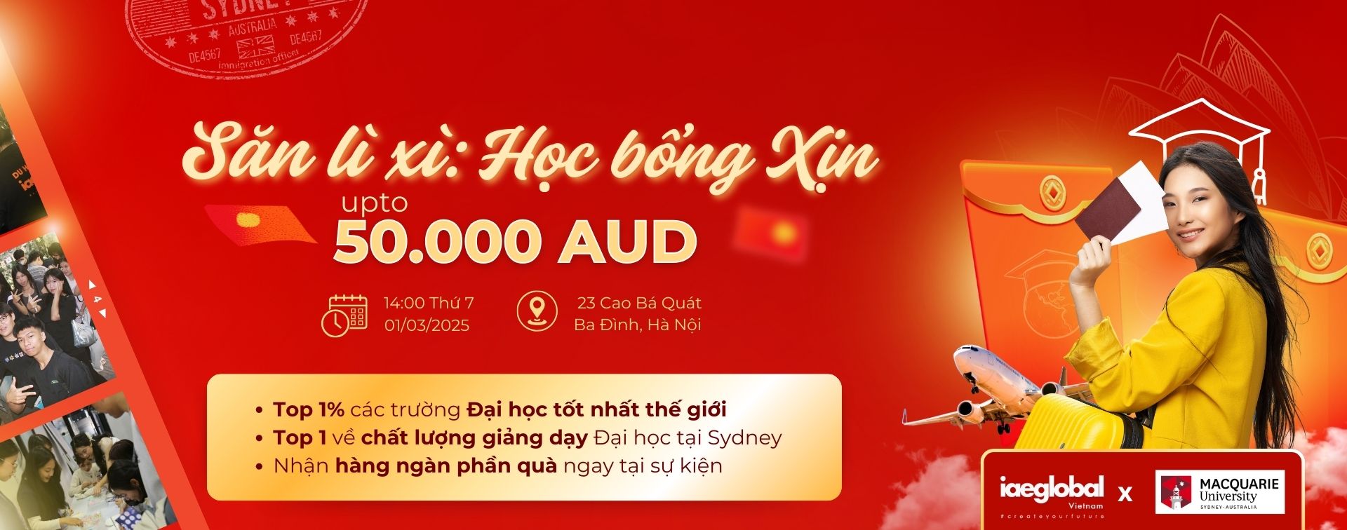 NHẬN LÌ XÌ ĐẦU NĂM VỚI HỌC BỔNG “KHỦNG” LÊN TỚI $50,000AUD CÙNG ĐẠI HỌC MACQUARIE