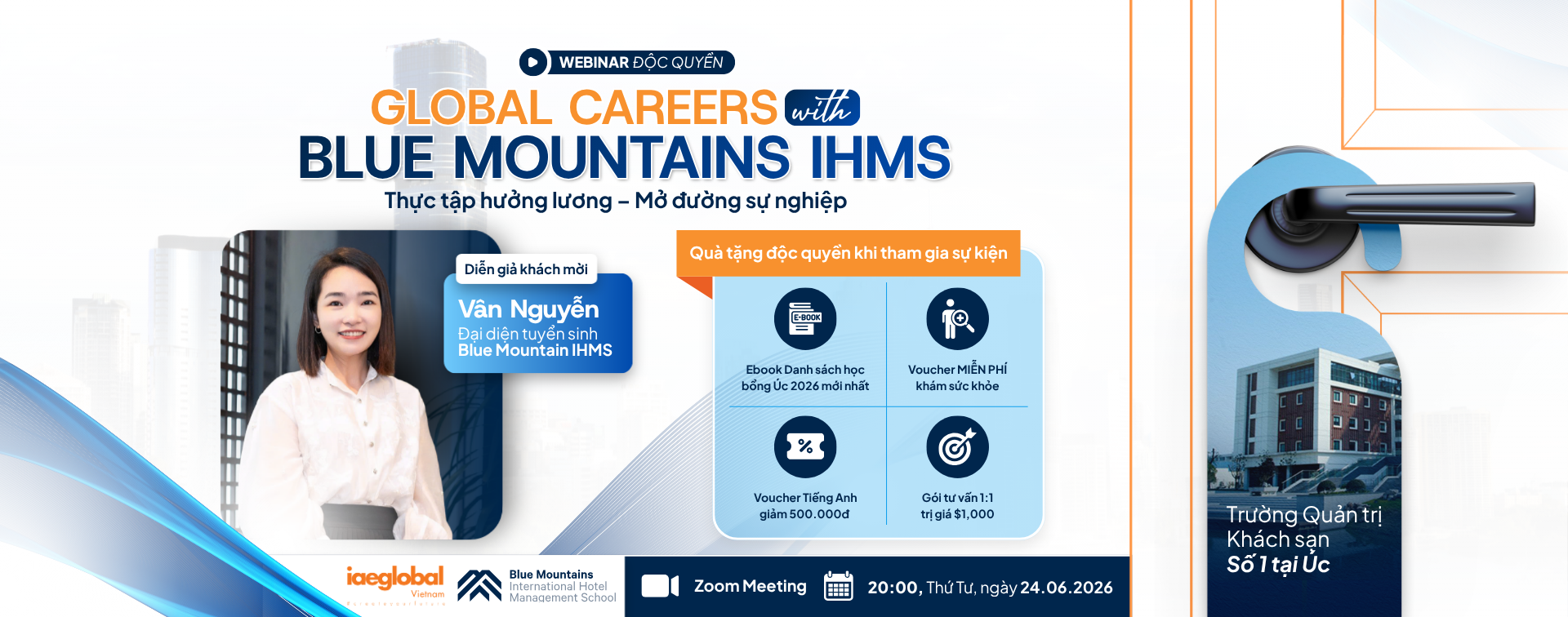Thực tập hưởng lương – Mở đường sự nghiệp cùng Trường Quản trị Khách sạn Số 1 tại Úc