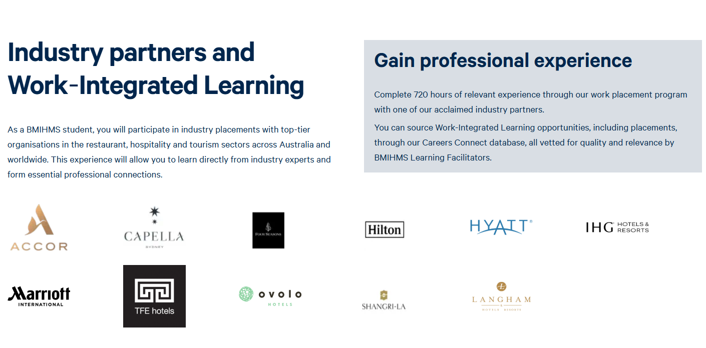 BMIHMS Industry Partners - Hilton, Marriott, Hyatt, Four Seasons