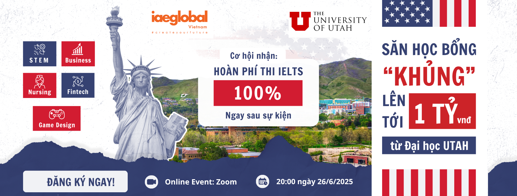 Săn Học bổng Khủng lên tới 1 Tỷ từ Đại học UTAH
