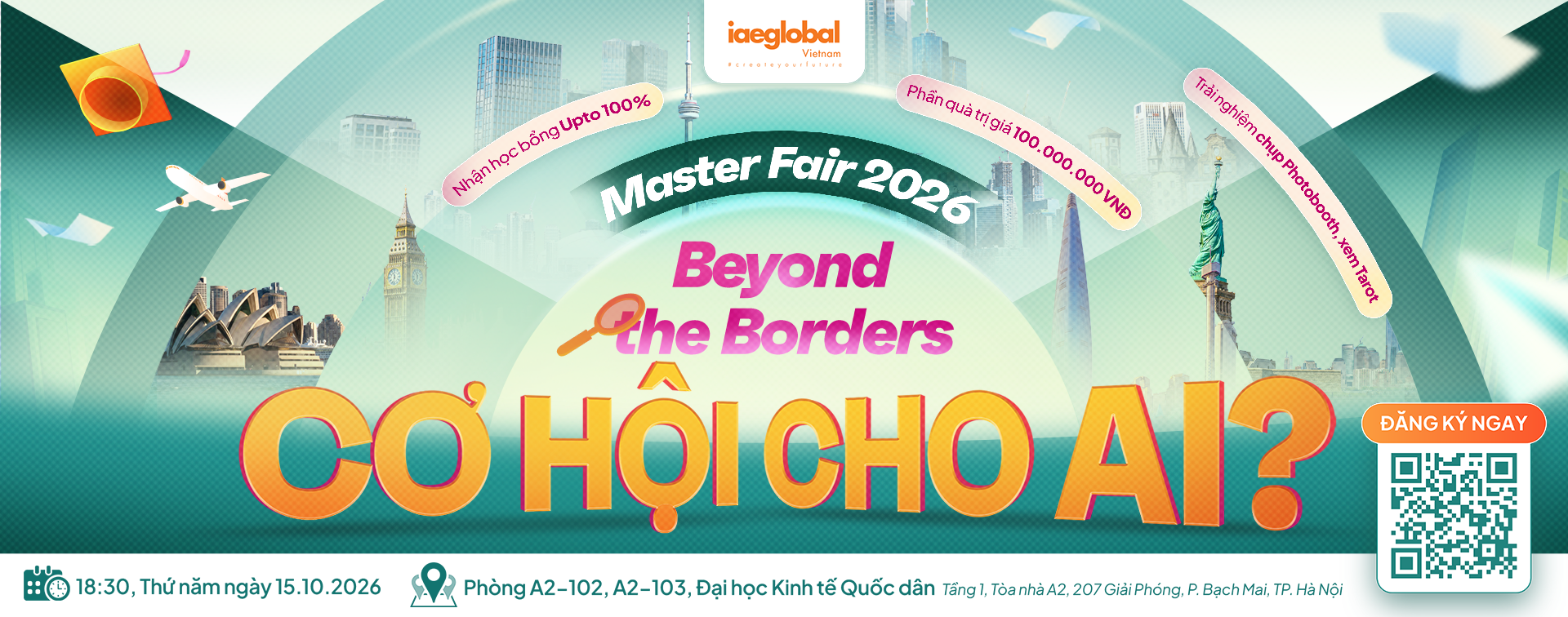 MASTER FAIR 2026 Tại NEU: Săn Học Bổng Du Học Thạc Sĩ Đến 100%