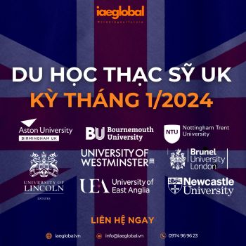 TUYỂN SINH DU HỌC ANH BẬC THẠC SĨ KỲ HỌC THÁNG 1/2024