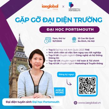 GẶP GỠ TRỰC TIẾP ĐẠI DIỆN ĐẠI HỌC PORTSMOUTH (ANH) NGAY TẠI VIỆT NAM