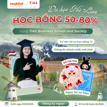 Du học Hà Lan 2025: Săn Học Bổng 50%-80% cùng TIAS Business School and Society