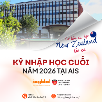 Cơ hội du học New Zealand từ xa: Kỳ nhập học cuối năm 2026 tại AIS