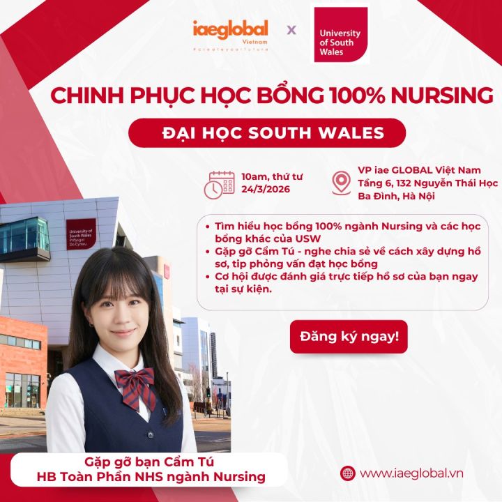 [SỰ KIỆN ĐỘC QUYỀN] CHINH PHỤC HỌC BỔNG 100% HỌC PHÍ CÙNG ĐẠI HỌC SOUTH WALES