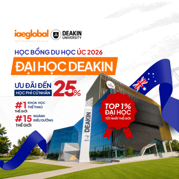 Học bổng du học Úc 2026: Đại học Deakin ưu đãi đến 25% học phí