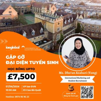 Gặp trực tiếp đại diện tuyển sinh của University of Gloucestershire (UoG) tại iae GLOBAL Việt Nam