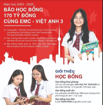 Bão học bổng 170 Tỷ Đồng cùng chương trình Nội trú Canada EMC tại THPT Việt Anh 3 - Bình Dương