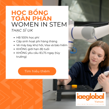 Học bổng Women in STEM 2026/27: Cơ hội Thạc sĩ Toàn phần tại Anh