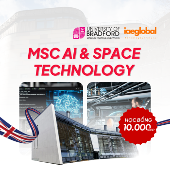 MSc Artificial Intelligence & Space Technology tại University of Bradford: Học bổng 10.000 GBP 2026