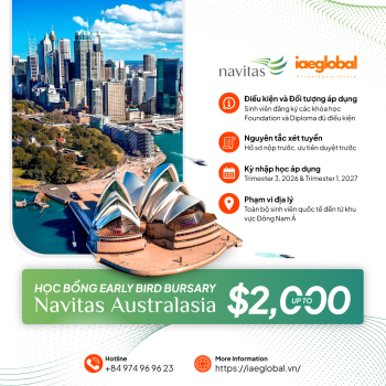 Học Bổng Navitas Australasia 2026: Ưu Đãi Lên Đến AUD $2,000