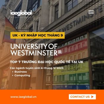NHẬP HỌC NĂM NHẤT TẠI UK THÁNG 9/2023 - University of Westminster