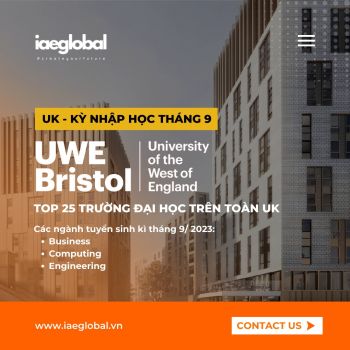 NHẬP HỌC NĂM NHẤT TẠI UK THÁNG 9/2023 - UWE Bristol