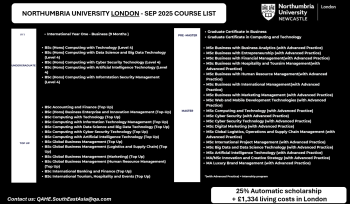[TIÊU ĐIỂM] Cơ hội vàng cùng học bổng 30% từ Northumbria University: Ra mắt các chương trình mới tại London và Birmingham 2026!