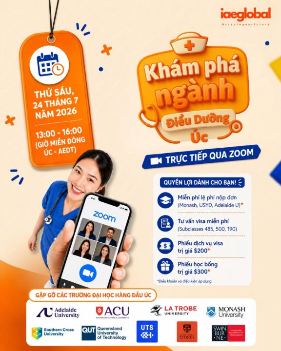 Event Online: Khám phá ngành Điều dưỡng Úc 2026