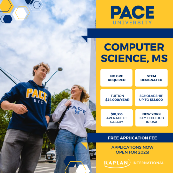 MS. Computer Science không cần GRE và học phí chưa đến $25,000/năm tại Pace University!