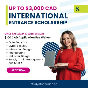 Miễn phí ghi danh từ Sheridan College Canada cho sinh viên Việt Nam và học bổng 3,000 CAD cho kỳ nhập học 2024-2025