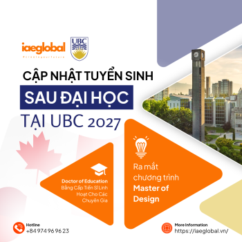 Canada - Cập nhật tuyển sinh Sau Đại học tại UBC 2027