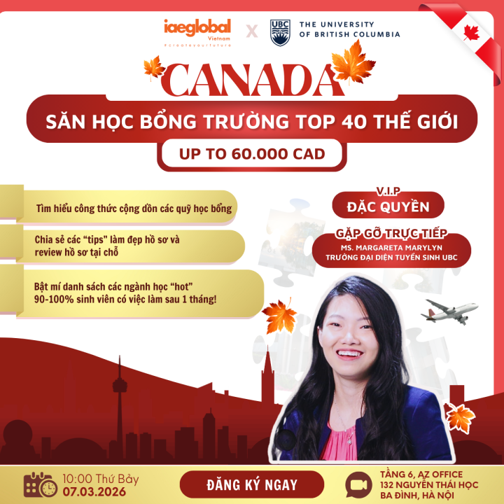 Săn Học Bổng Du Học Canada 60,000 CAD cùng Đại học UBC Okanagan
