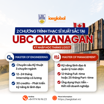 Khám Phá Hai Chương Trình Thạc Sĩ Xuất Sắc Tại UBC Okanagan – Cơ Hội Học Tập Và Phát Triển Sự Nghiệp Tại Canada Kỳ Tháng 1/2027