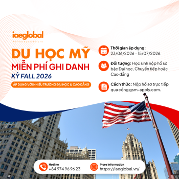 Cơ hội du học Mỹ kỳ Fall 2026: Miễn phí ghi danh cho hàng loạt trường Đại học và Cao đẳng
