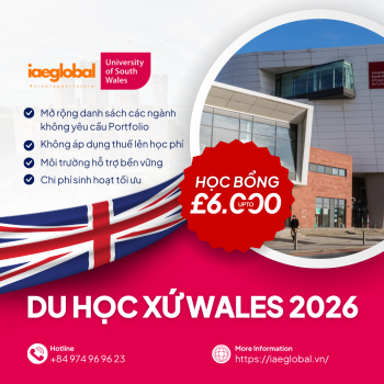 Du học Anh 2026: Học bổng £6.000 và Danh sách khóa học không cần Portfolio tại USW