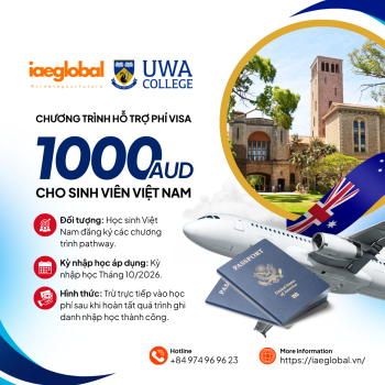Cơ Hội Vàng Du Học Úc 2026: UWA College Tặng Nóng 1,000 AUD Phí Hỗ Trợ Visa cho Sinh Viên Việt Nam