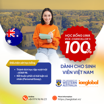 Săn học bổng Hiệu phó UWA 100% – Cơ hội dành cho sinh viên Việt Nam xuất sắc 2026